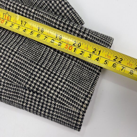 Vtg Pendleton Suit Jacket Women’s PS Black Houndstooth Plaid Cropped Slits 1960s - Picture 11 of 16